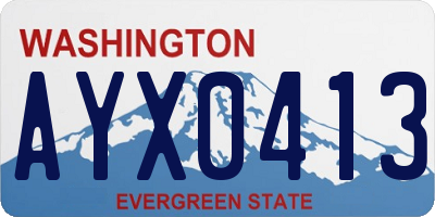 WA license plate AYX0413