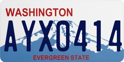 WA license plate AYX0414