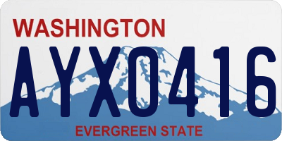 WA license plate AYX0416