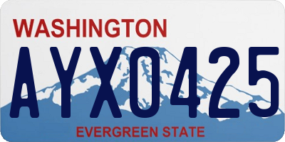 WA license plate AYX0425