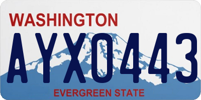 WA license plate AYX0443