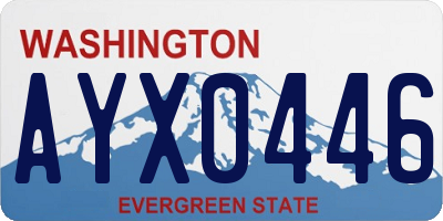 WA license plate AYX0446