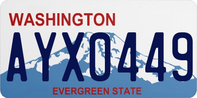 WA license plate AYX0449
