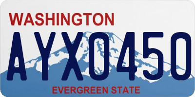 WA license plate AYX0450