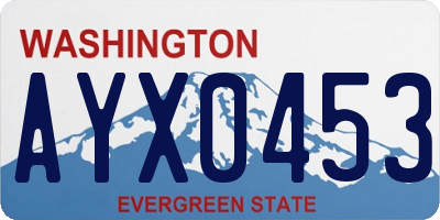 WA license plate AYX0453