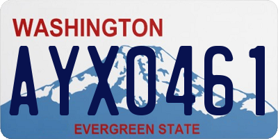 WA license plate AYX0461