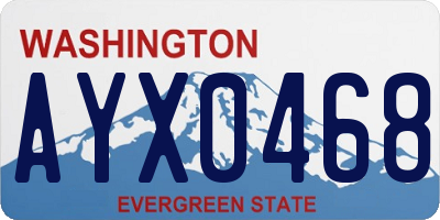 WA license plate AYX0468