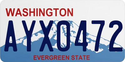WA license plate AYX0472