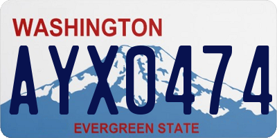 WA license plate AYX0474