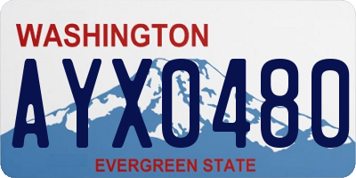 WA license plate AYX0480