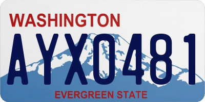 WA license plate AYX0481