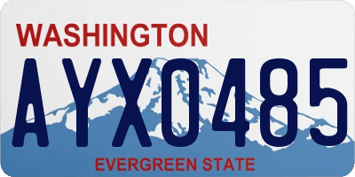 WA license plate AYX0485