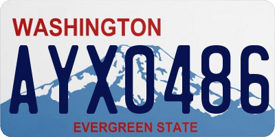WA license plate AYX0486
