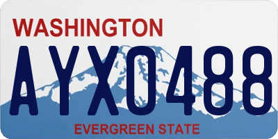 WA license plate AYX0488