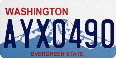 WA license plate AYX0490