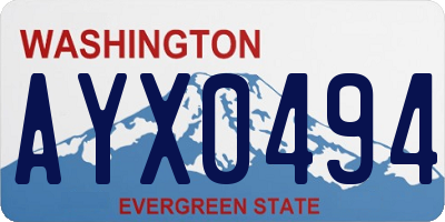 WA license plate AYX0494