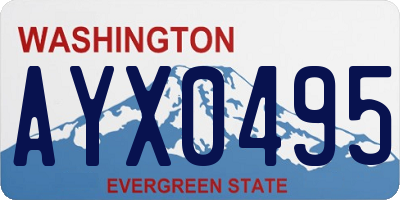 WA license plate AYX0495