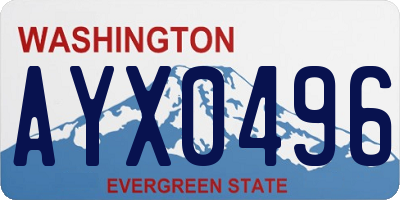 WA license plate AYX0496