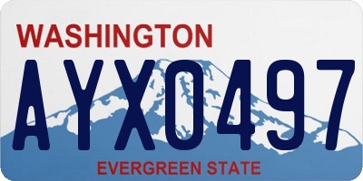 WA license plate AYX0497
