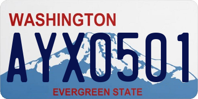 WA license plate AYX0501
