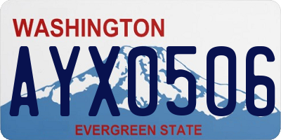 WA license plate AYX0506