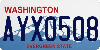 WA license plate AYX0508