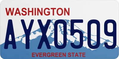 WA license plate AYX0509