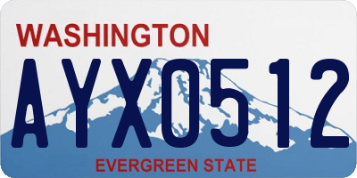 WA license plate AYX0512