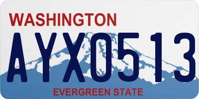 WA license plate AYX0513