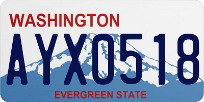 WA license plate AYX0518
