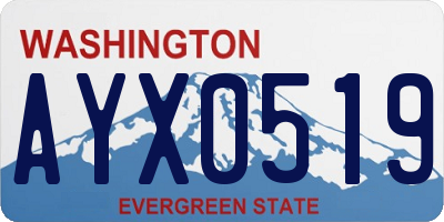 WA license plate AYX0519