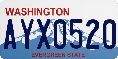 WA license plate AYX0520