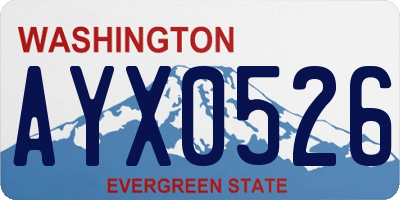 WA license plate AYX0526