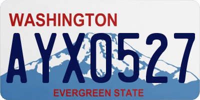 WA license plate AYX0527