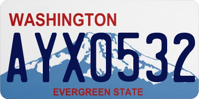 WA license plate AYX0532