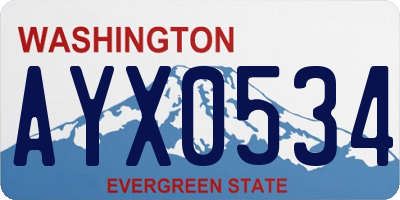 WA license plate AYX0534