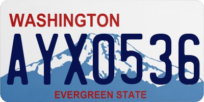 WA license plate AYX0536
