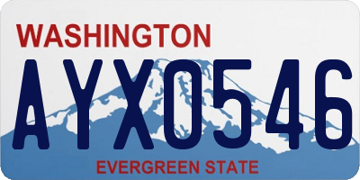 WA license plate AYX0546