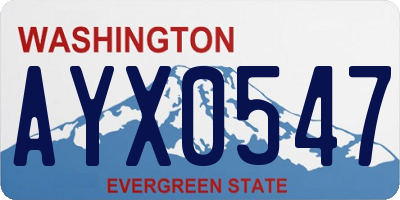 WA license plate AYX0547