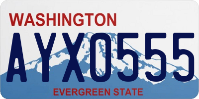 WA license plate AYX0555