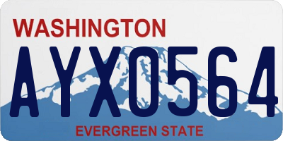 WA license plate AYX0564