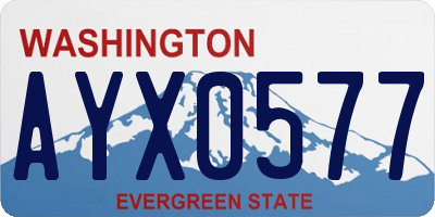 WA license plate AYX0577