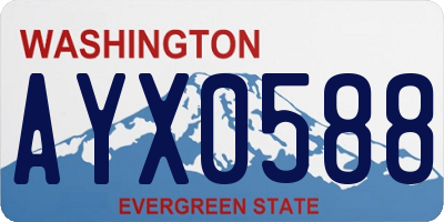 WA license plate AYX0588