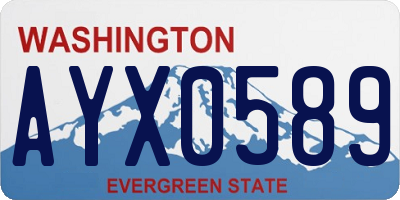 WA license plate AYX0589