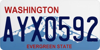 WA license plate AYX0592