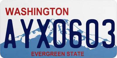 WA license plate AYX0603