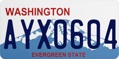 WA license plate AYX0604
