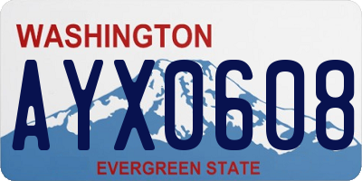 WA license plate AYX0608