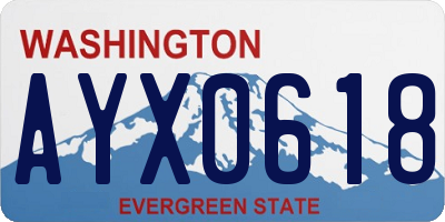 WA license plate AYX0618