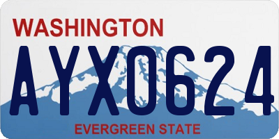 WA license plate AYX0624